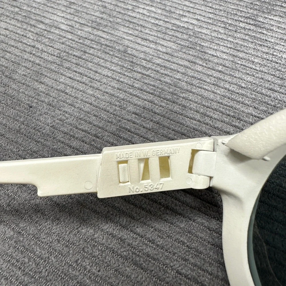 Vintage Uvex Sportstyle Shield Sunglasses White W Germany No 5347 Anti-Fog Case
